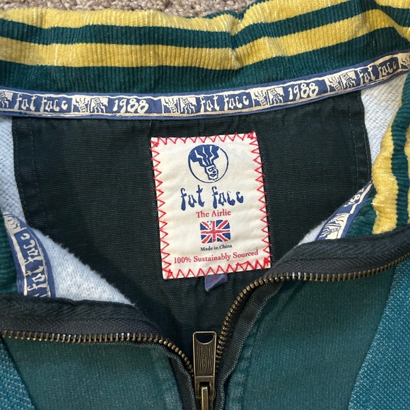 Fat Face Men's Teal and Navy Zip-Up Sweater - Picture 2 of 5